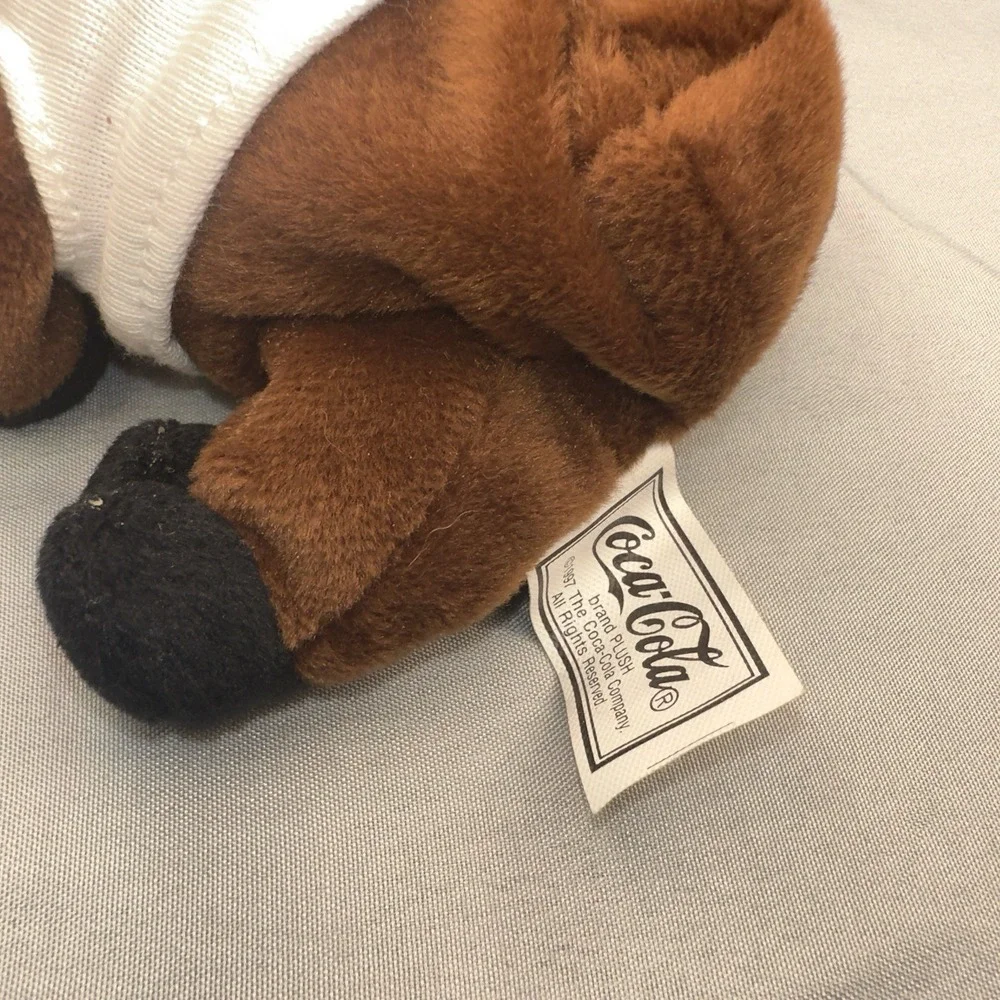 NWT Vintage 1997 Coca-Cola Bean Bag Plush Christmas Reindeer‎ in Shirt # 0133